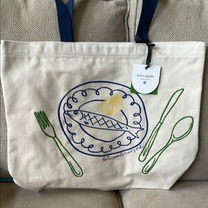 Kate Spade Canvas Tote with Fish Design